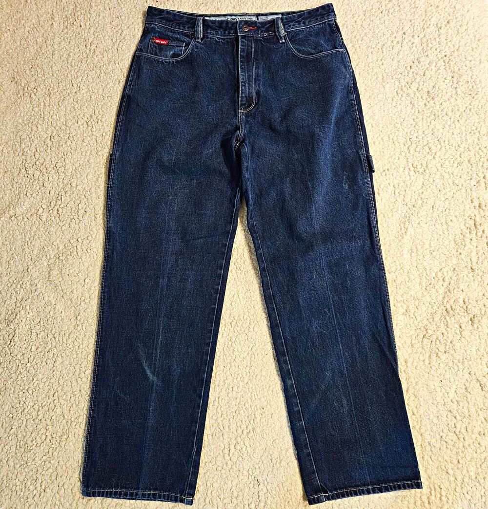 VTG Ecko Unltd Mens 34 Foundry Fit Carpenter Jeans Dark Wash Baggy Denim Y2K